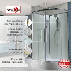 Душевая кабина EM3812LNT без крыши прозрачная
